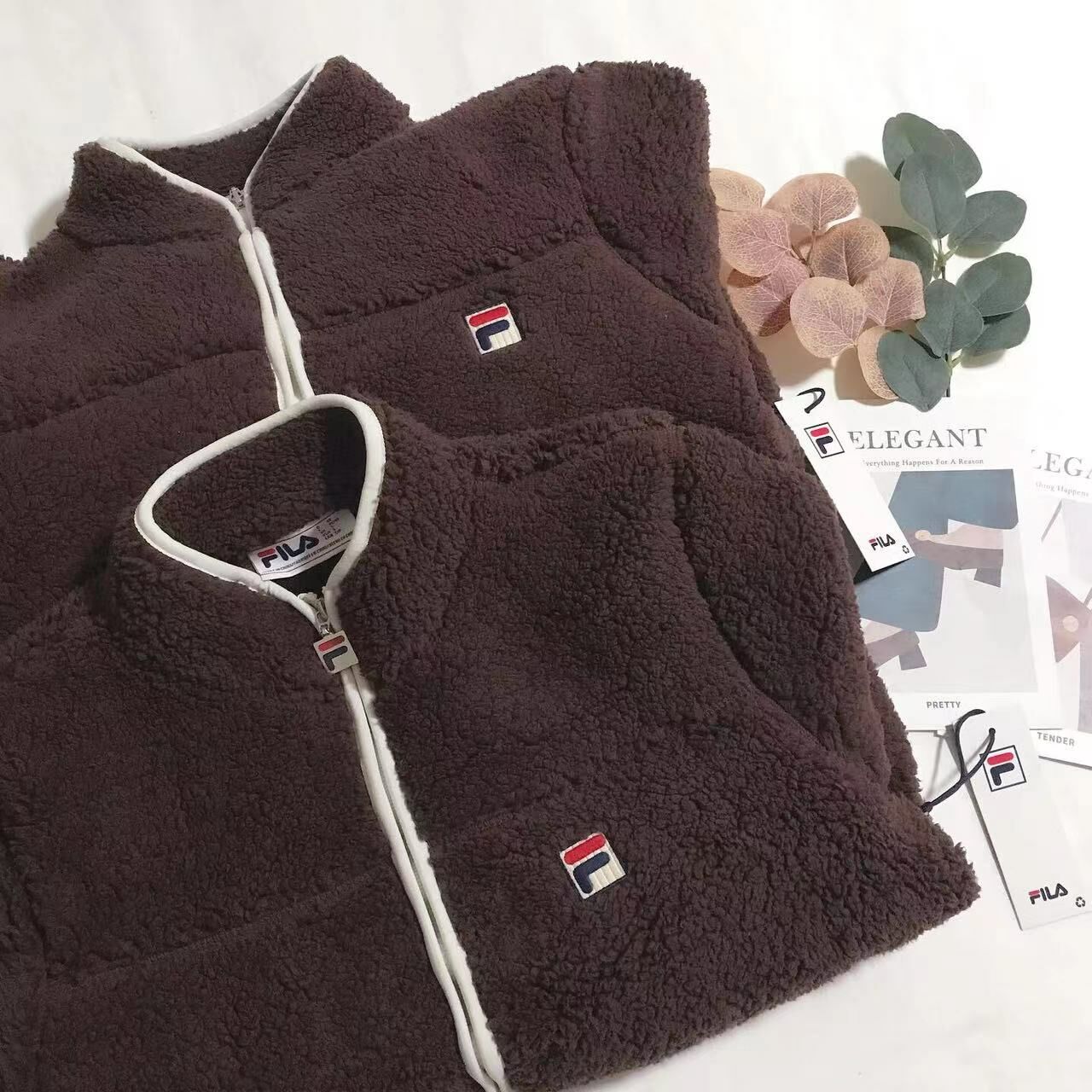 FILA UNISEX ZIP THRU BORG FLEECE