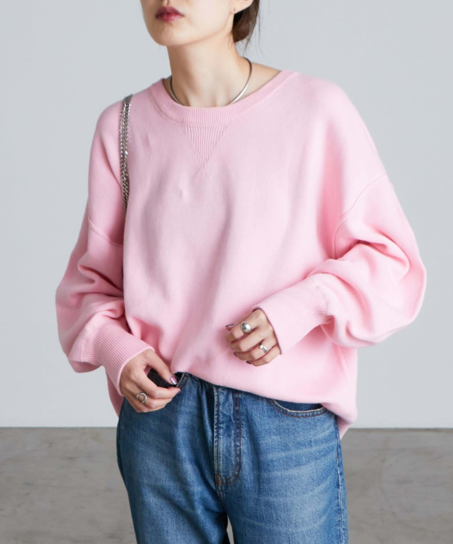 CIAOPANIC TYPY(チャオパニックティピー)  スウェットライクボリュームスリーブニット粉（TYZ1032305A0001）