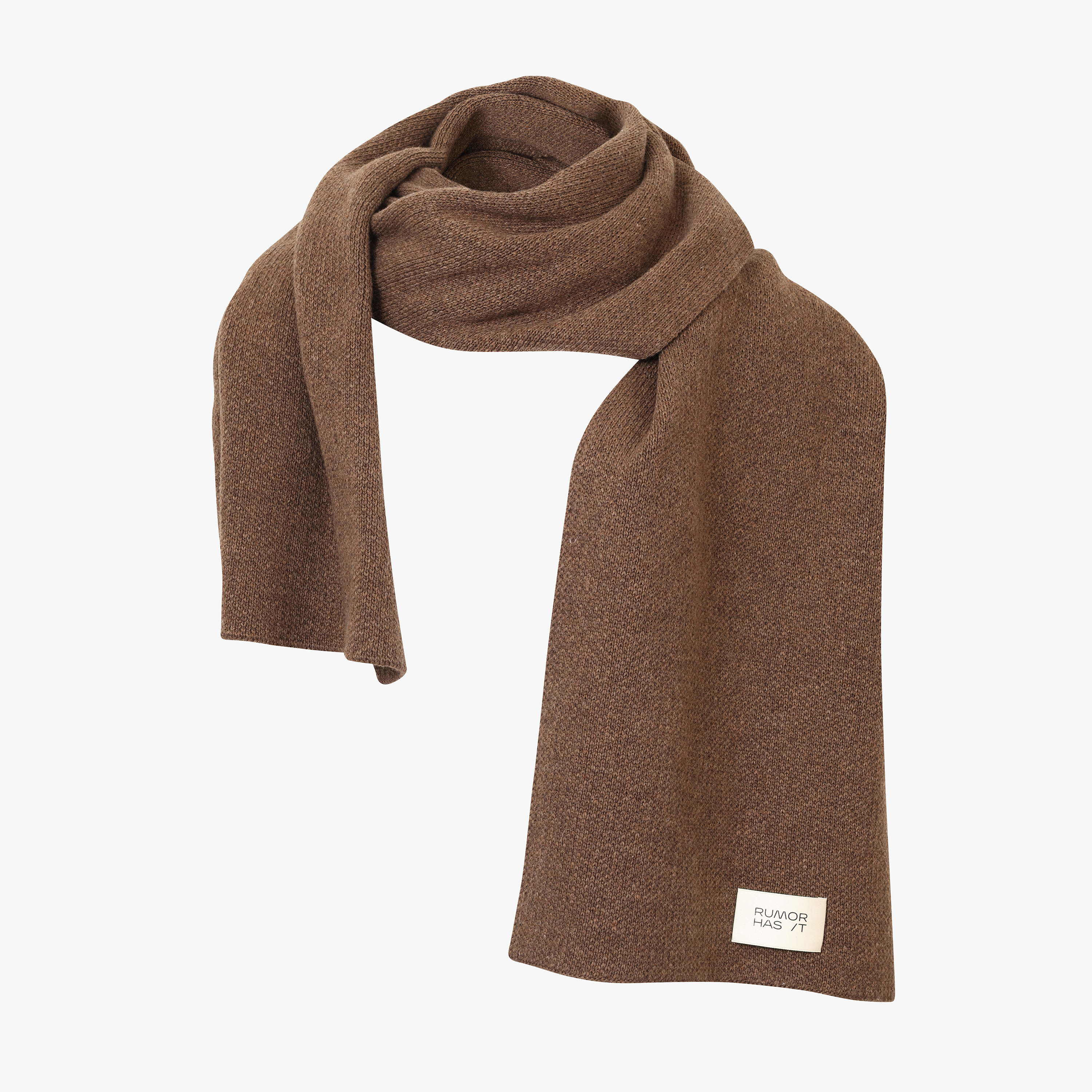 RHI Wool Scarf-Dark Brown