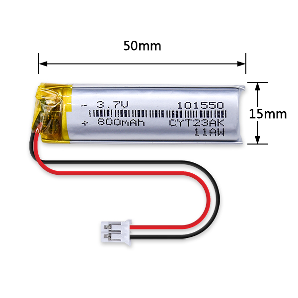 聚合物鋰電池,800mAh,尺寸規格