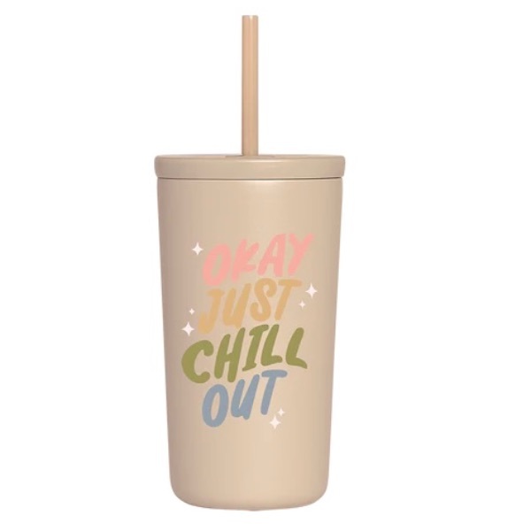 美國 Talking out of Turn/ 16oz環保吸管杯/ Just Chill