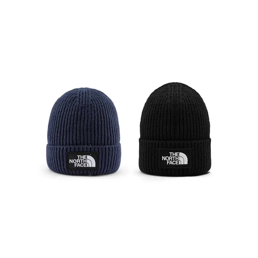 -(E17c02)-THE NORTH FACE LOGO BOX CUFFED BEANIE 黑標 基本款毛帽-NF0A3FJX 深藍(8K2) 黑(JK3) 卡其(LK5)