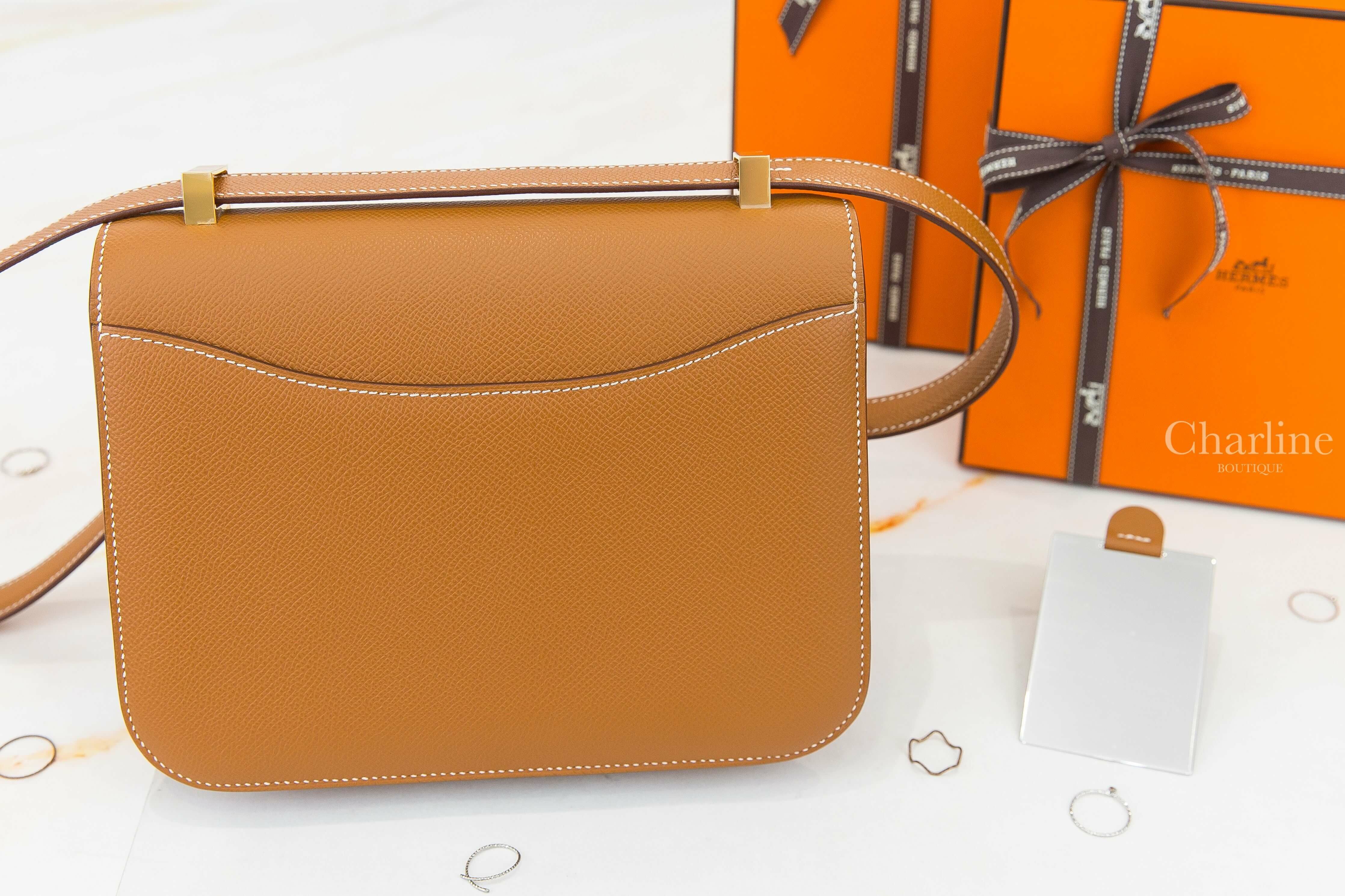 Hermès Constance III 24cm 37 Gold Epsom U刻焦糖色金釦鏡面款-Charline Boutique 精品代購