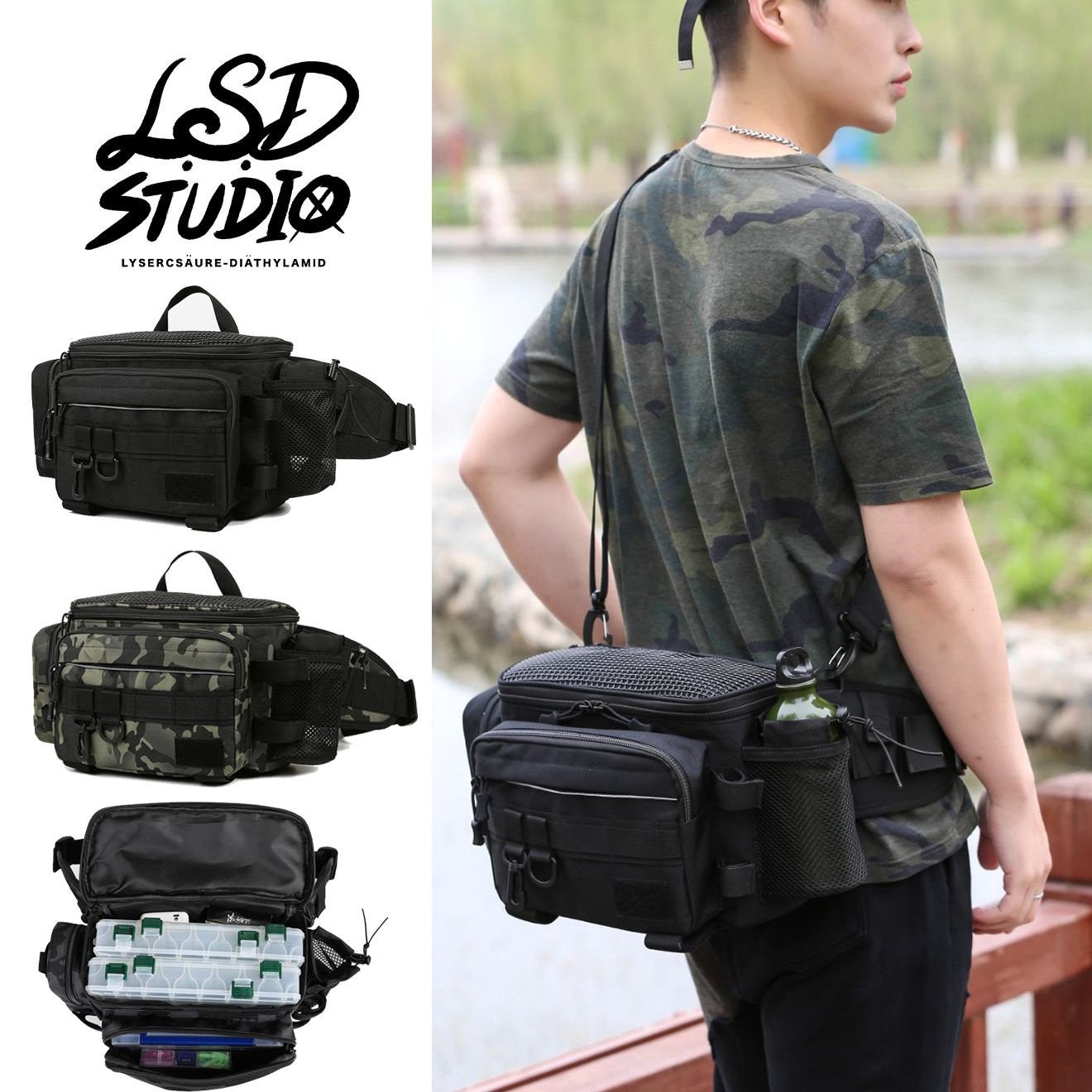 【BGYZD2】荒野大容量設計工具收納單肩包/腰包