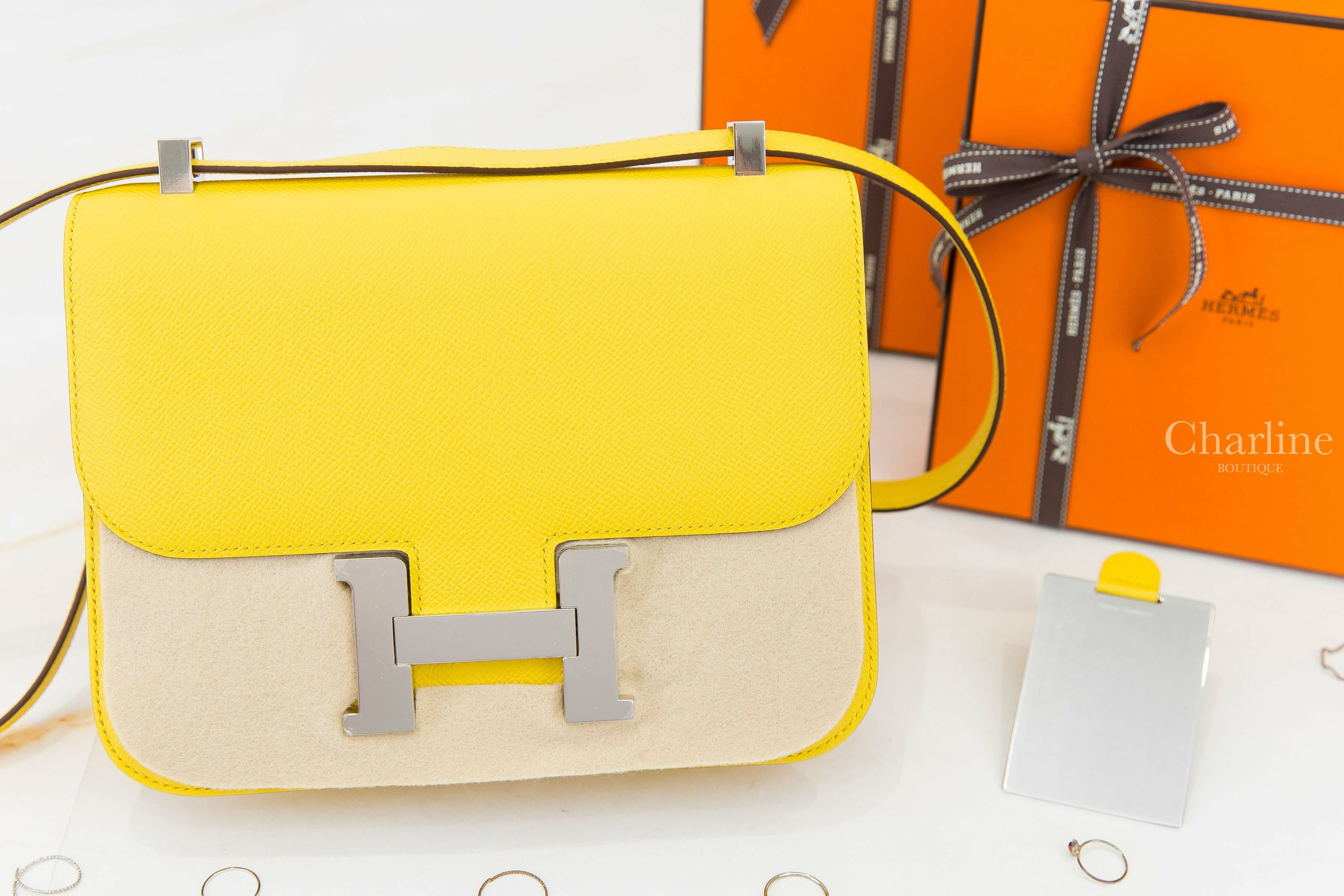 Hermès Constance III 24cm 9O Jaune De Naples Epsom 那不勒斯黃銀釦鏡面款