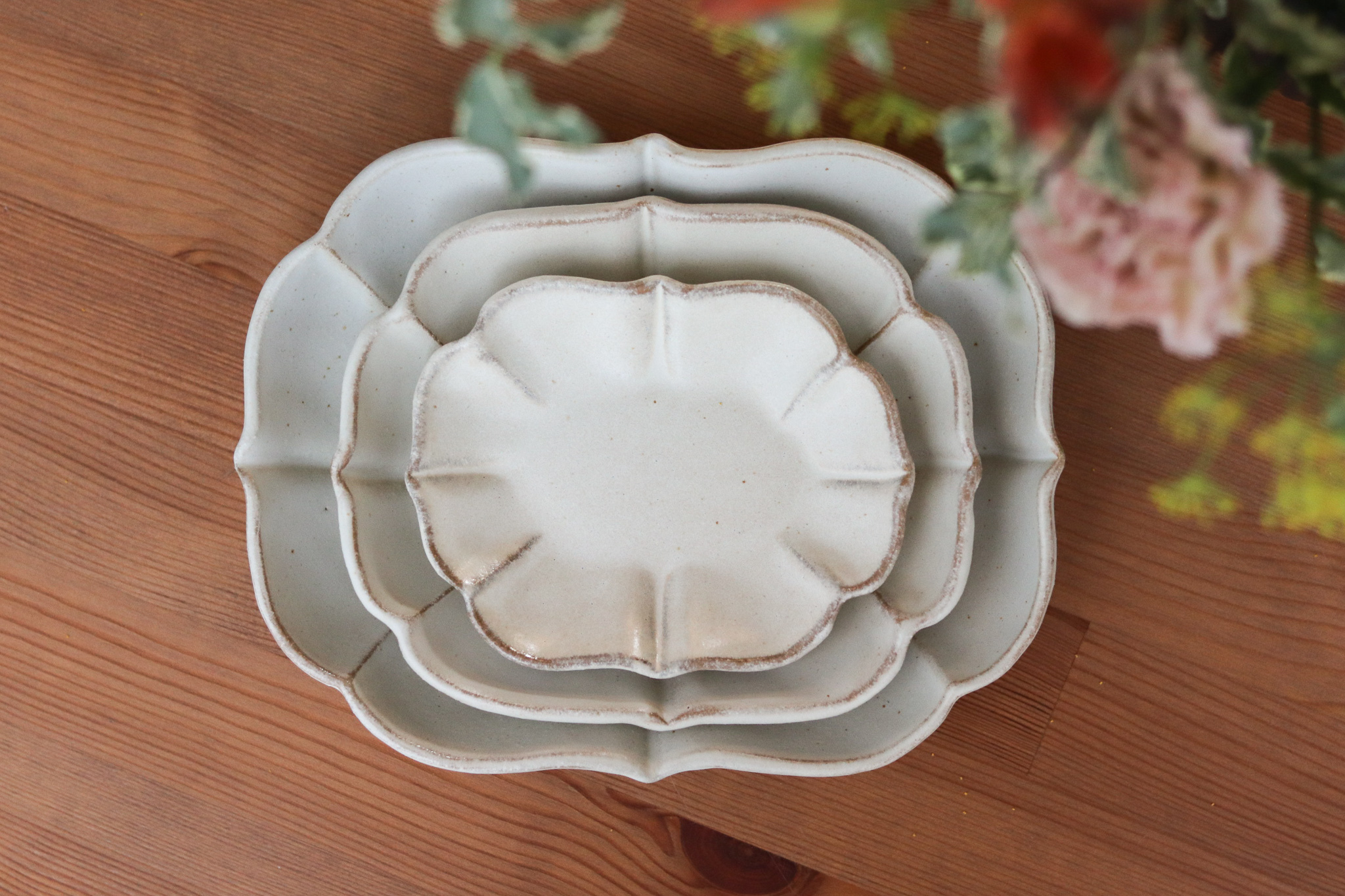 Mashiko Yaki 益子燒 若林健吾 Lotus 花邊 方盤