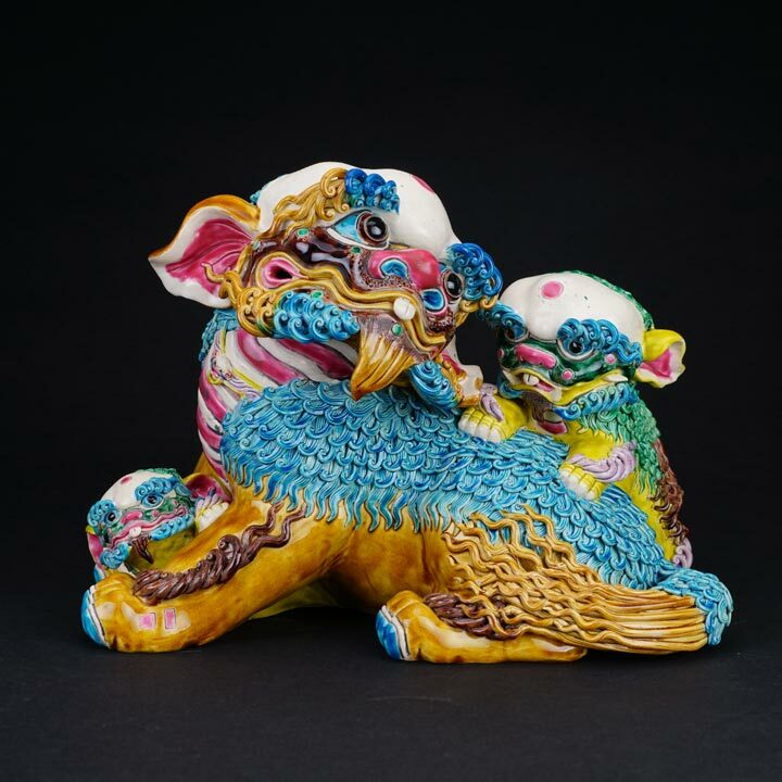 台灣國寶交趾陶｜ 居家開運 福貴獅