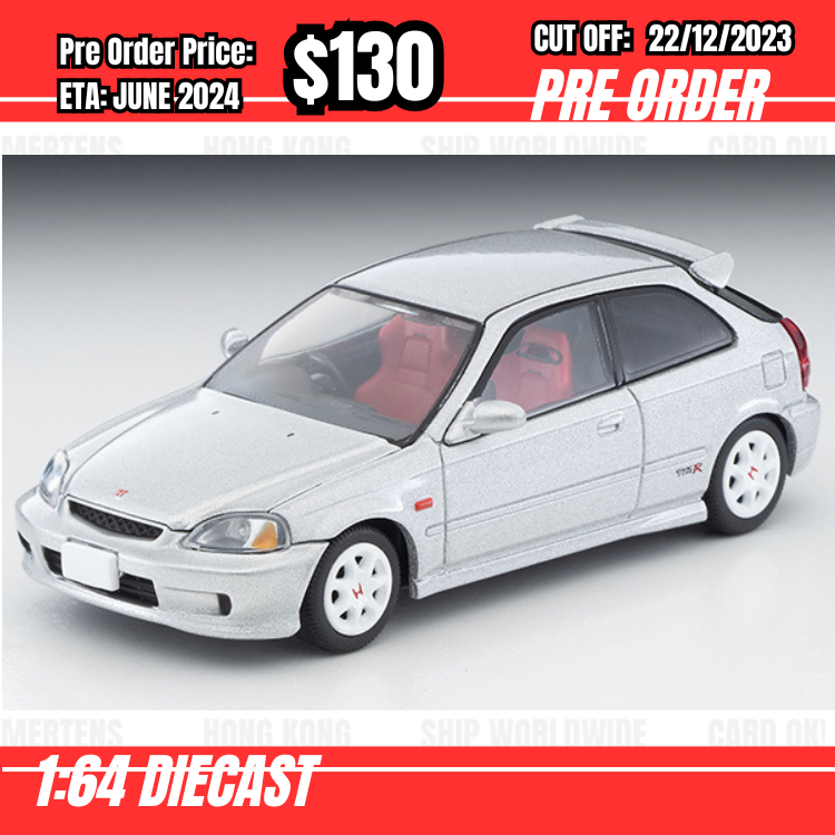 PO-$130 * Tomytec * 1:64 LV-N165d Honda Civic Type R Silver 1999 [OD15/12]