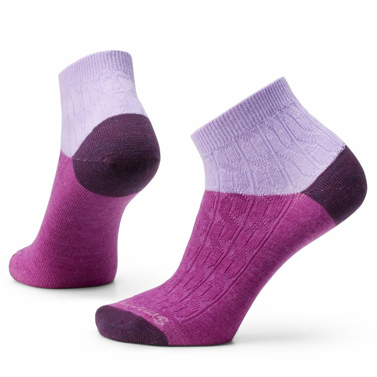 【Smartwool】日著低筒襪-纜繩紋-暗橙、紫色 / SW001829