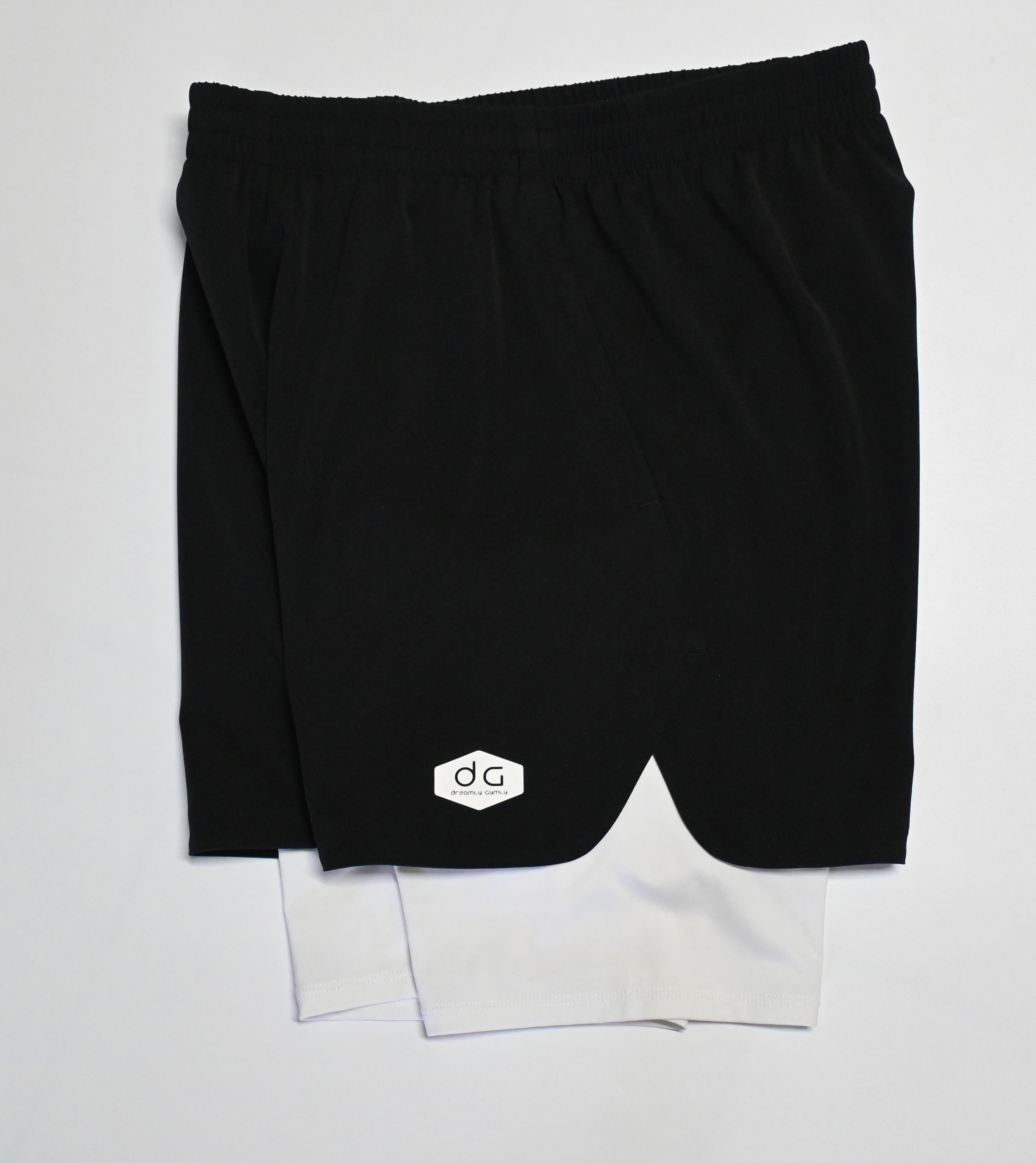 2IN1功能性訓練短褲(白色內膽)