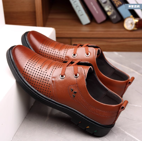 Breathable leather sandals (lace-up style)
