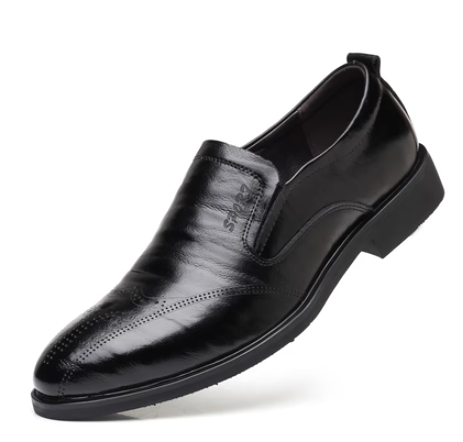 Casual leather shoes (wjl-s-8-c two-layer cowhide slip-ons)