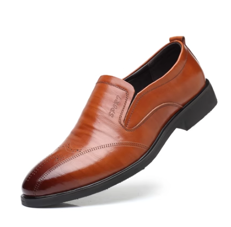 Casual leather shoes (wjl-s-8-c two-layer cowhide slip-ons)