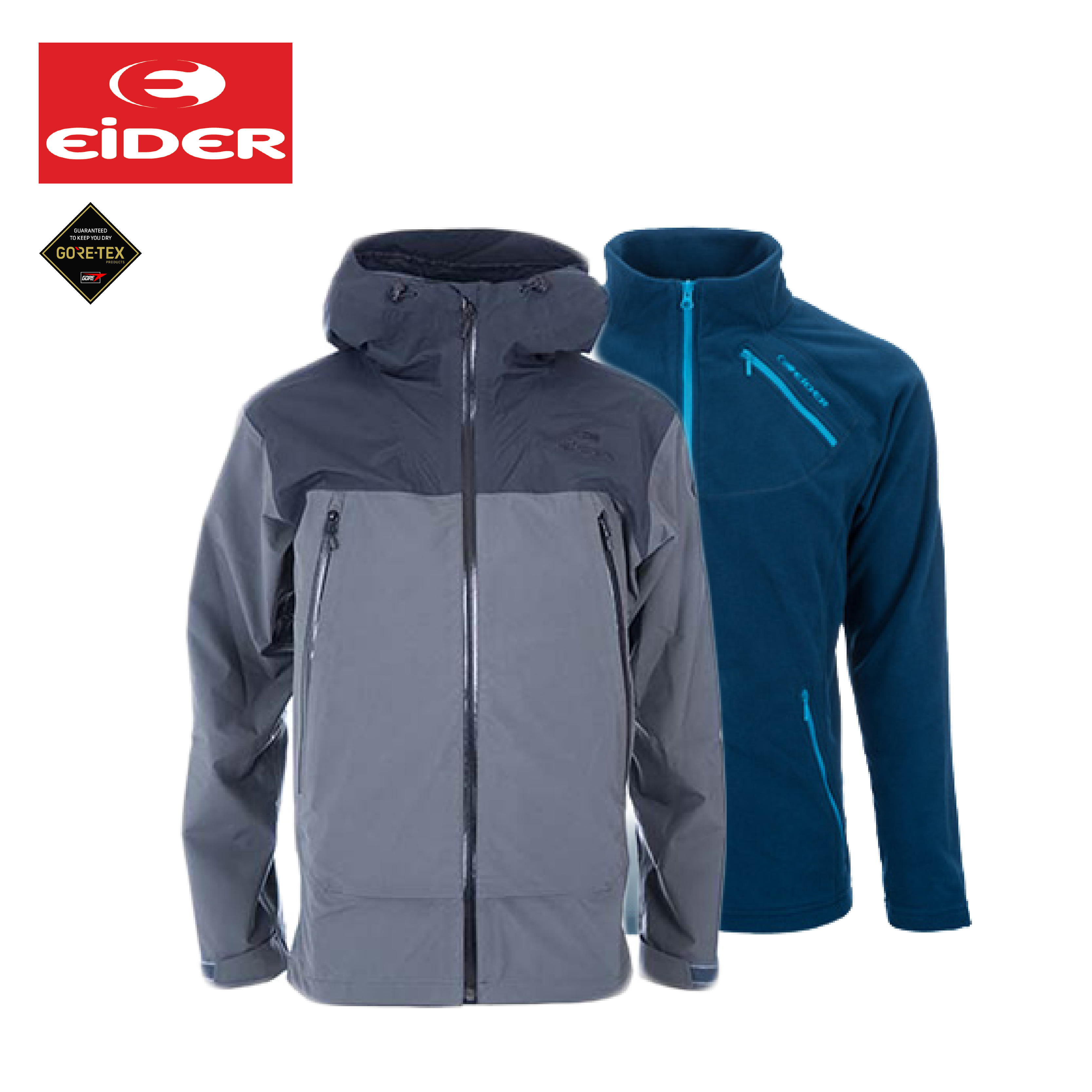 EiDER 法國 男GTX兩件式多功能外套 (刷毛) 黑 兩件式/防水/防風/乾爽舒適/出國旅遊/賞雪 06EV4333-BK