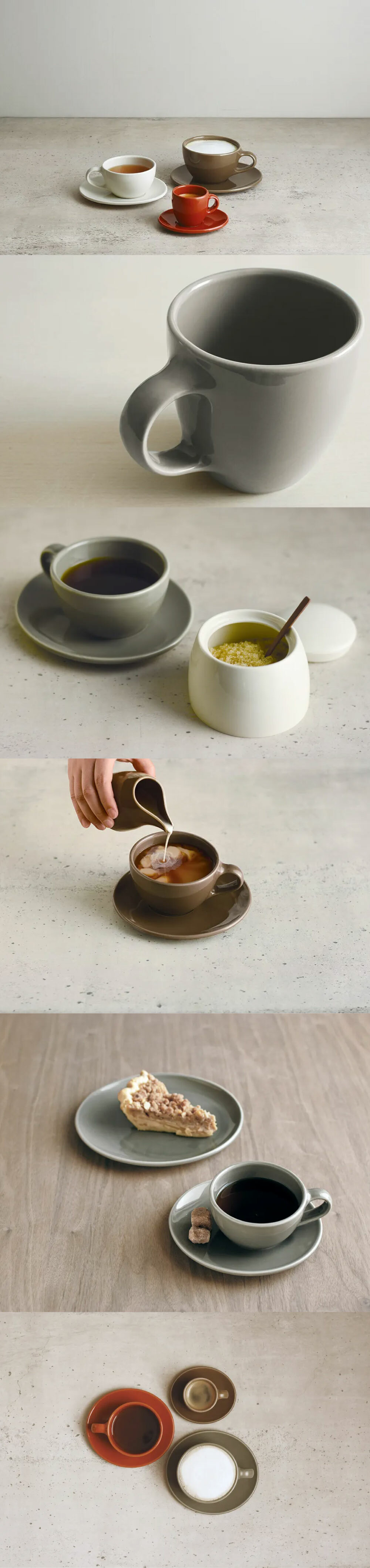 KINTO-TOPO杯盤組,不對稱設計,視覺上完美的平衡。放置小點也易於拿起。柔和纖細,營造輕鬆空間