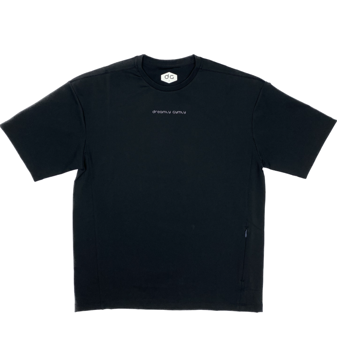 機能側內袋Oversize Tee(黑色)