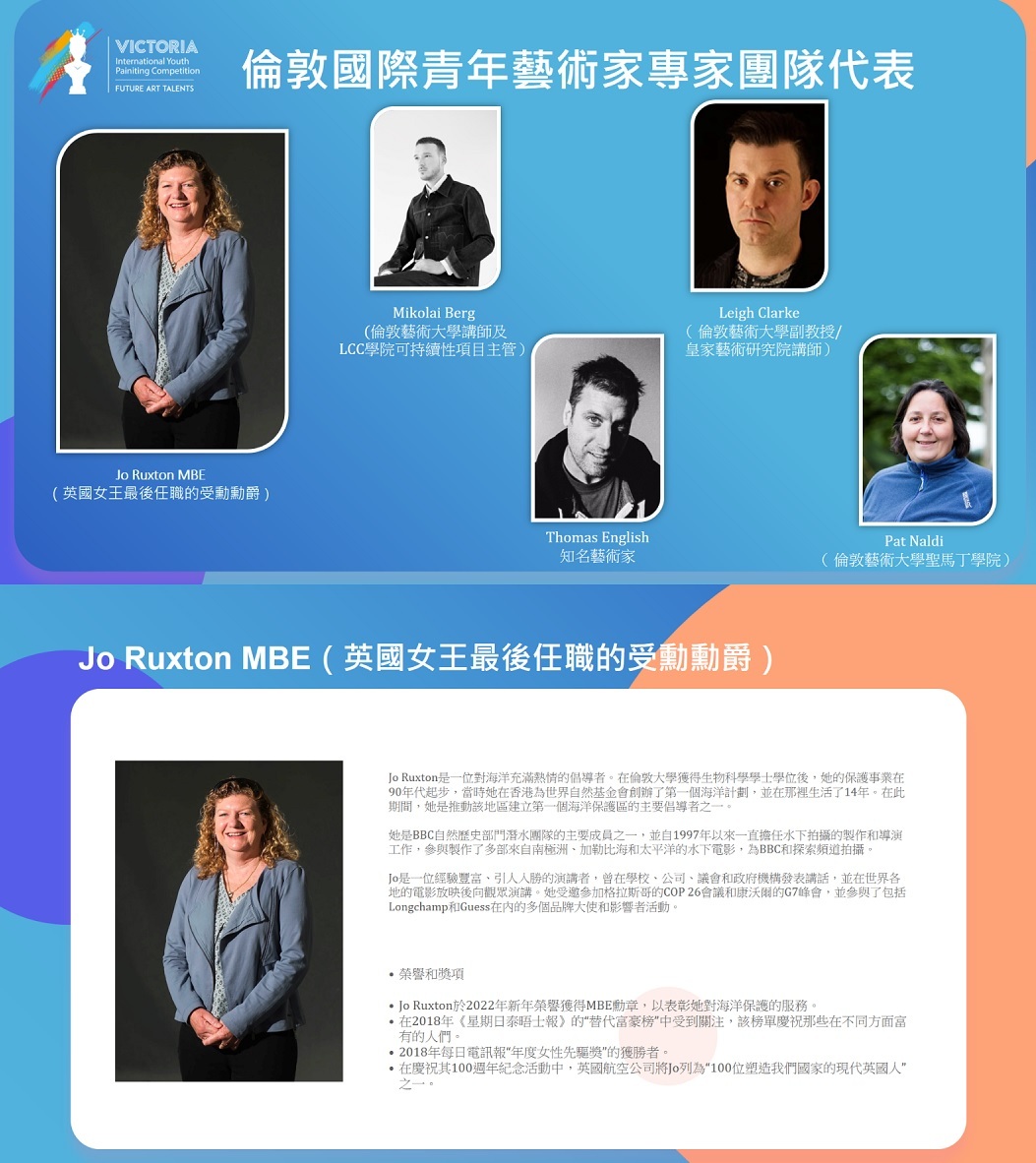 英國維多利亞國際兒童藝術作品展覽評審團隊