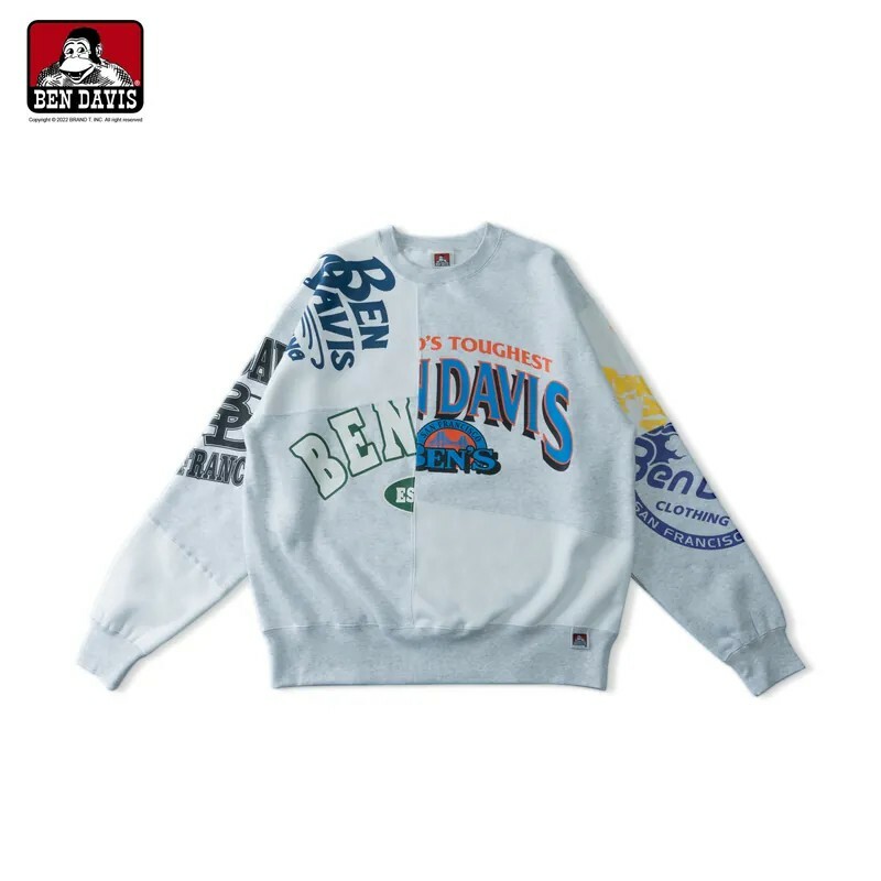 【 BEN DAVIS | FRANKEN CREW SWEAT 不規則拼接撞色大學TEE】