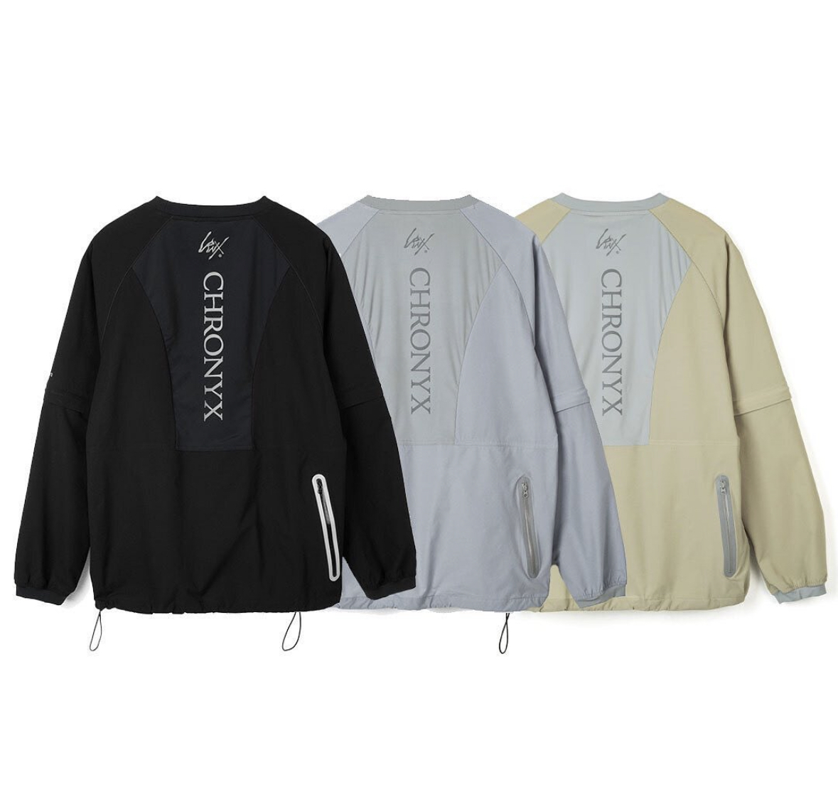 463 HYBRID CREW NECK , （黑 灰 杏）