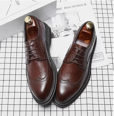 Leather shoes-hq219-3-A super fiber leather