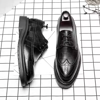 Leather shoes-hq219-3-B super fiber leather