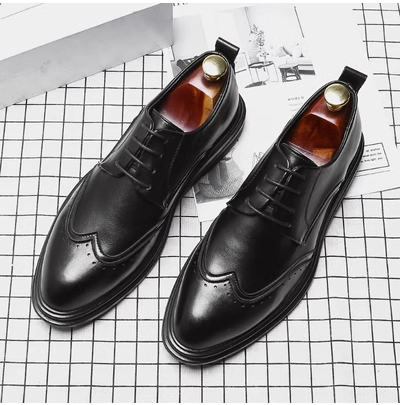 Leather shoes-hq219-3-G super fiber leather