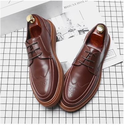 Leather shoes-hq219-3-H super fiber leather