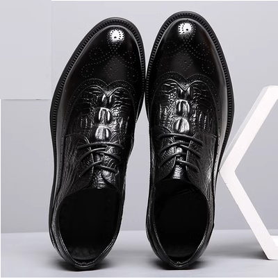 Leather shoes-hq219-3 genuine leather inside and outside