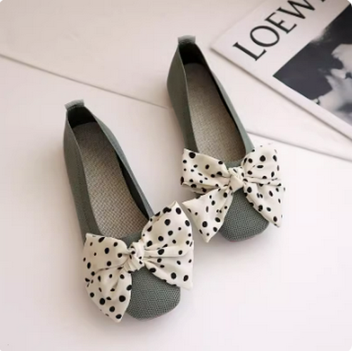 Knitted bow beanie shoes