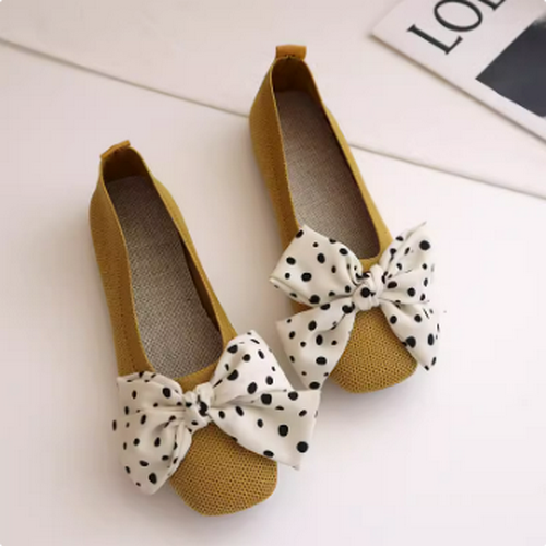 Knitted bow beanie shoes