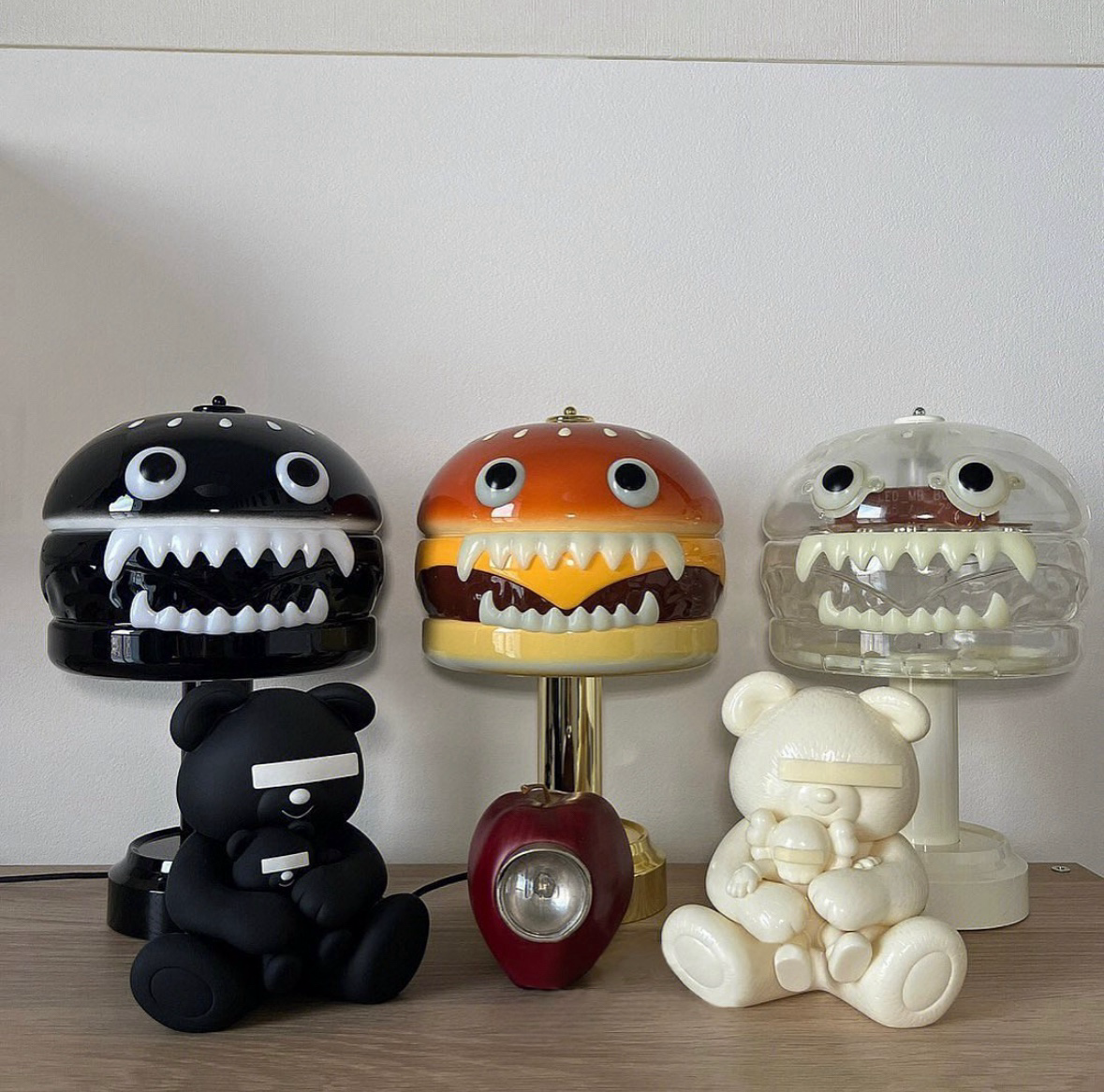 UNDERCOVER X Medicom Toy HAMBURGER LAMP 漢堡燈原色黑色透明色