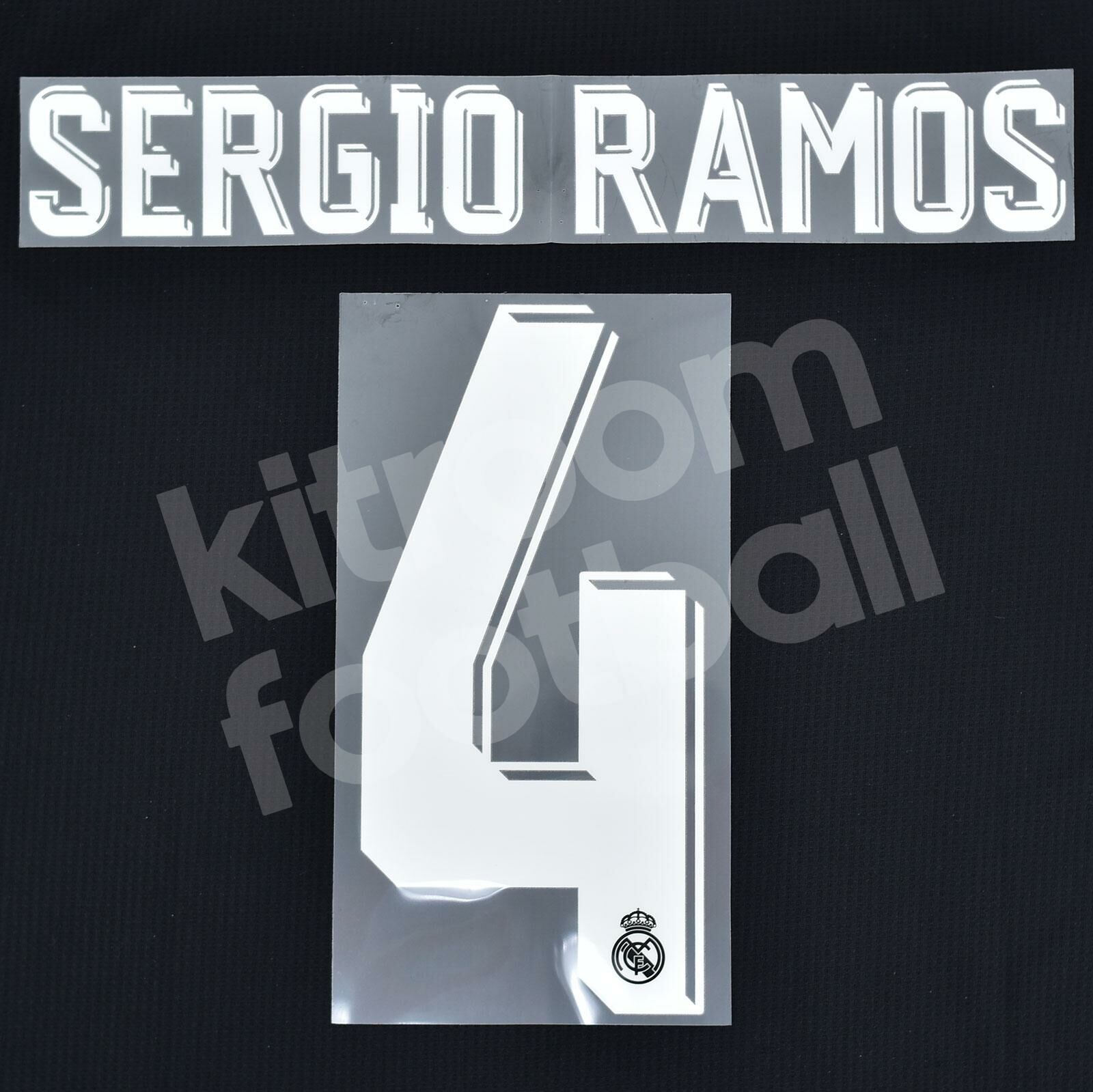 2017 Real Madrid Away Official Nameset  4 SERGIO RAMOS