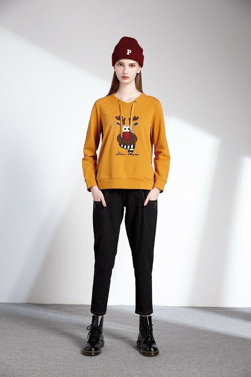 休閒質感棉雙貼口袋釦子造型修身長褲T6551