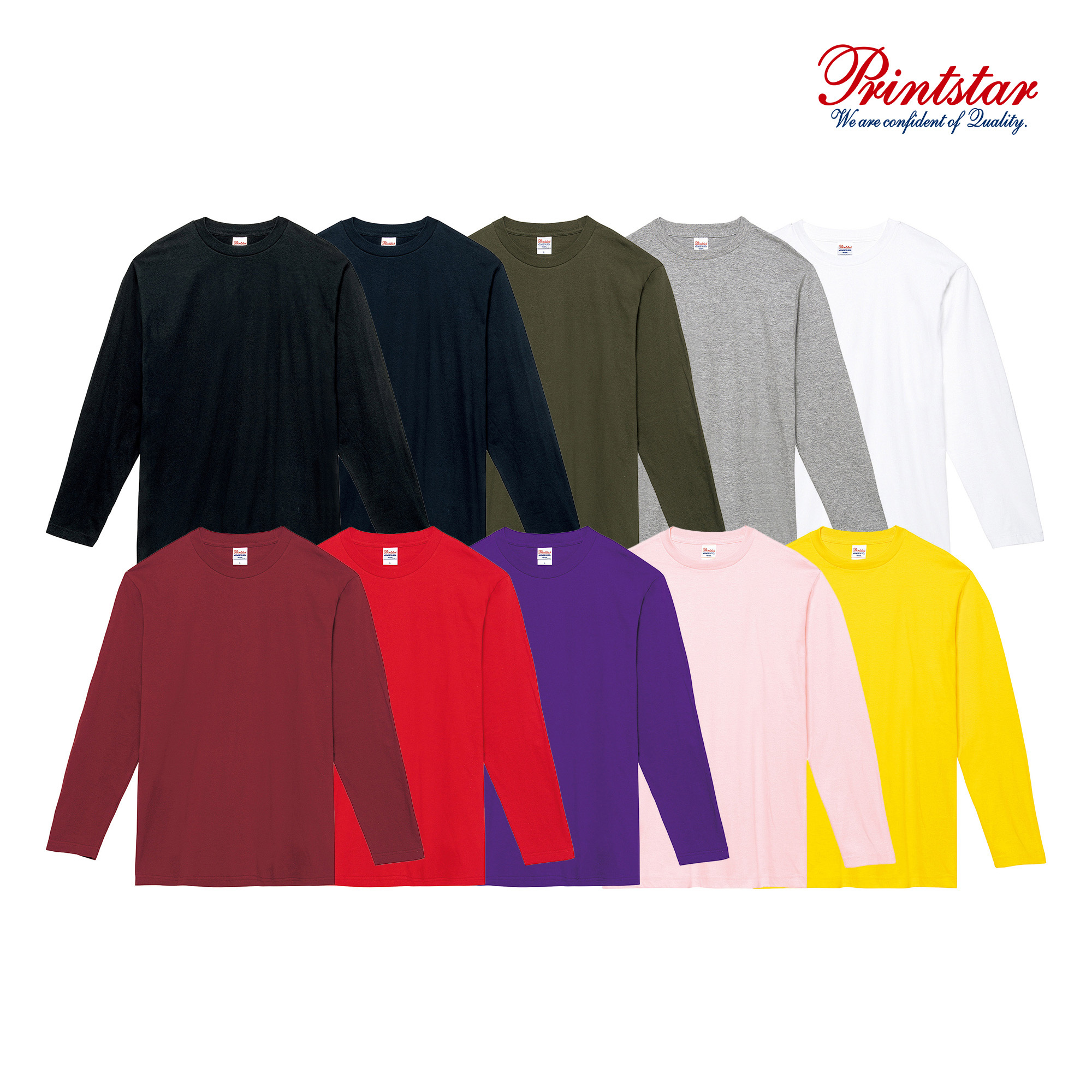 日本 Printstar 5.6oz 102 全棉圓領長袖Ｔ恤