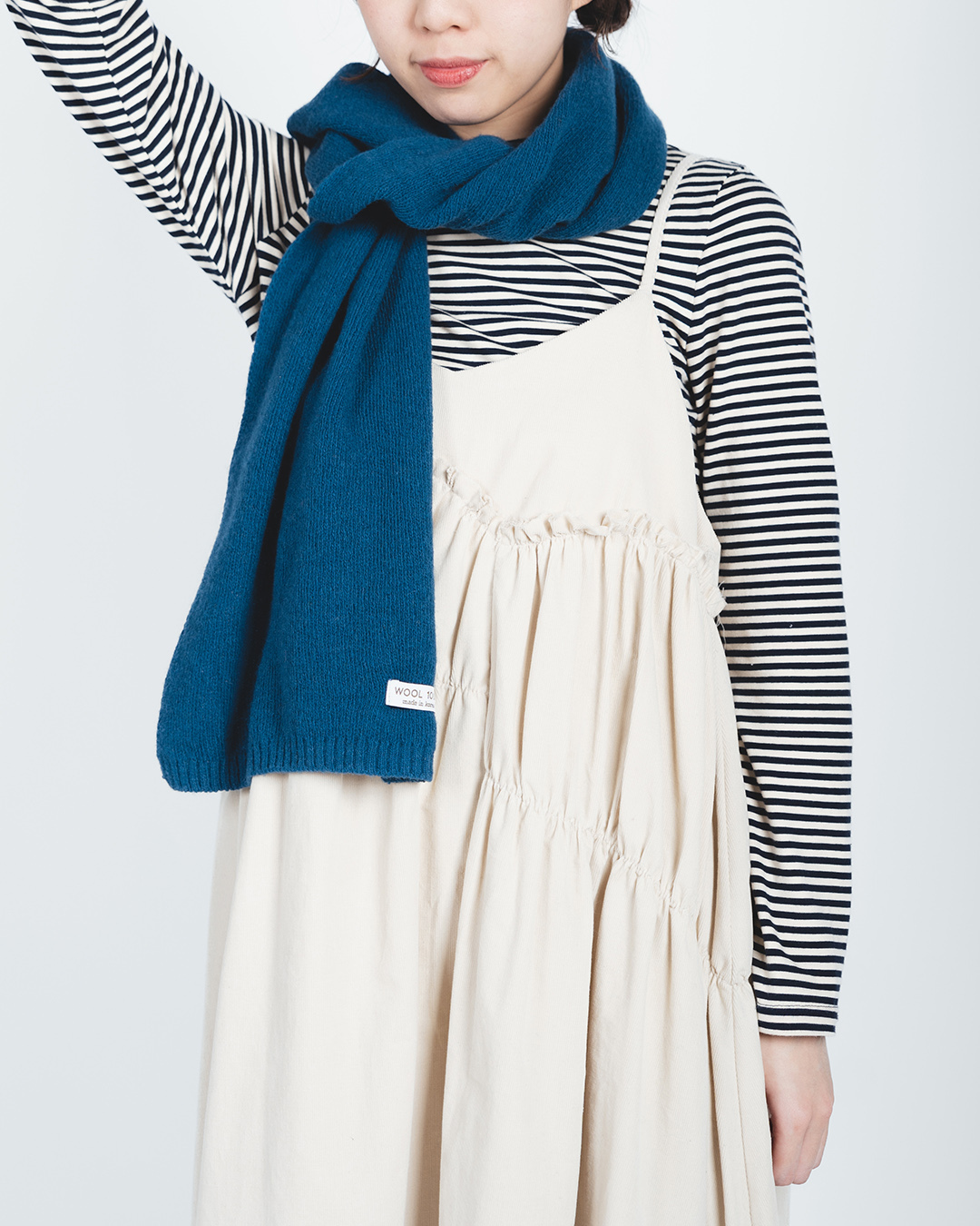 燈芯絨ruffle打摺吊帶洋裝