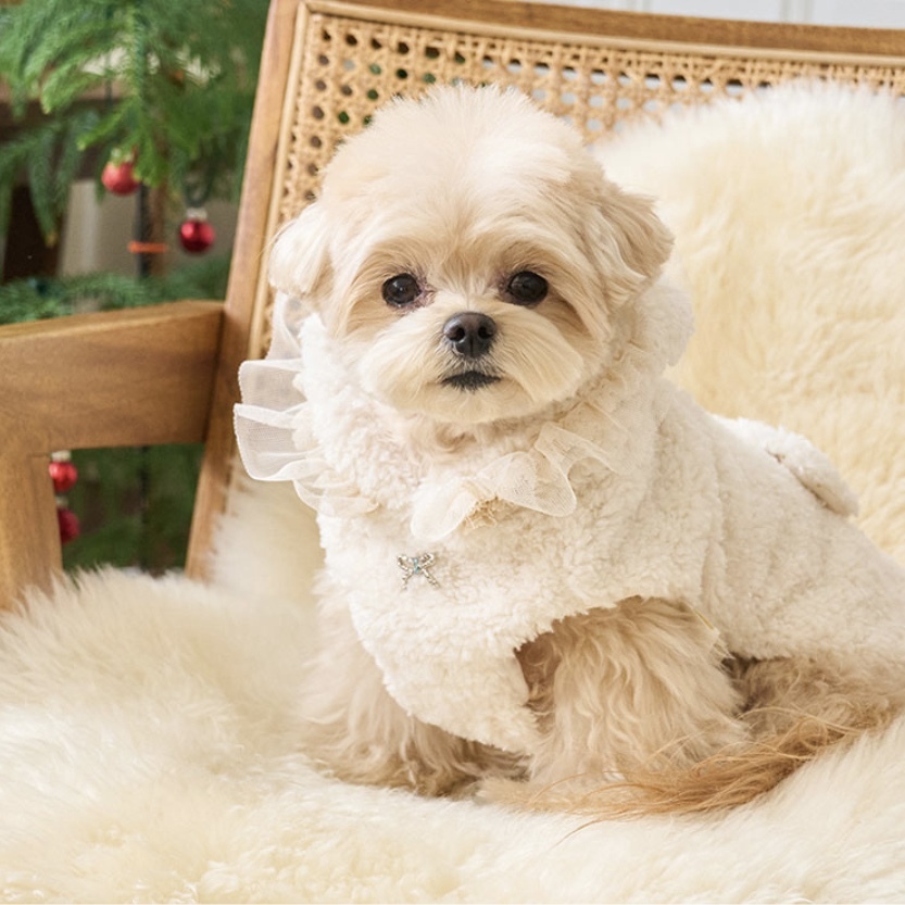 Winter bell毛背心-奶油白-pancho斗篷-It’s sunny outside