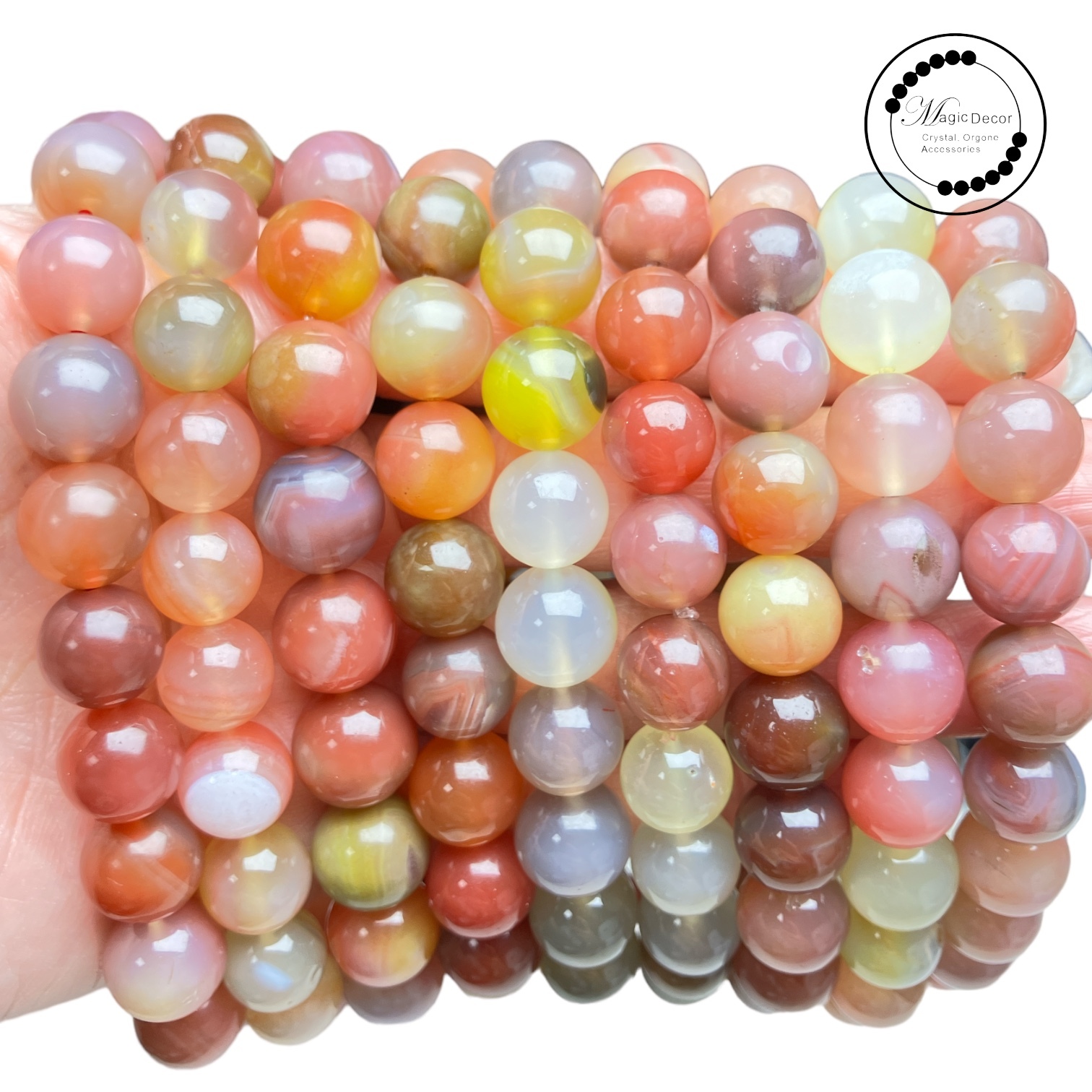 251115 -C14 10mm+糖果彩鹽源瑪瑙手串