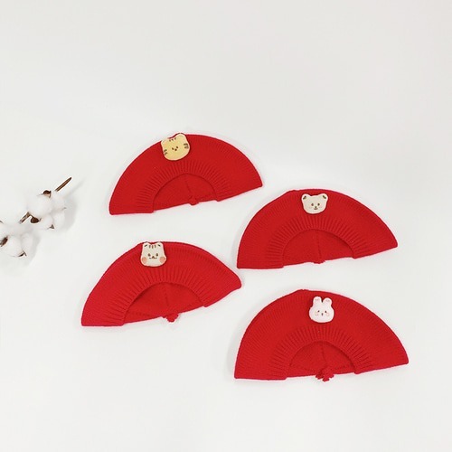 DOTFRIENDS圓圓喜氣針織貝雷帽