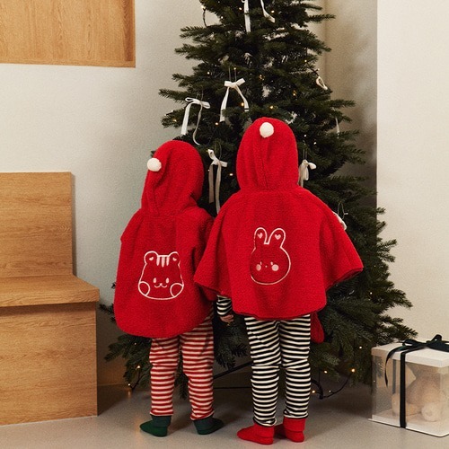 迎新限定版本 DOT圓圓喜氣迎新大紅暖冬披風