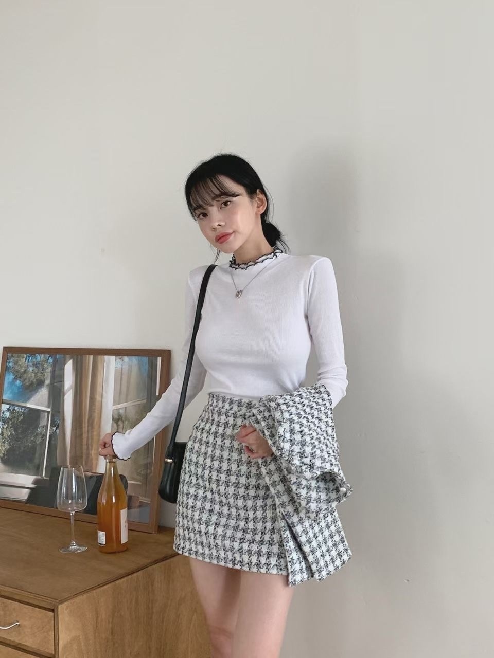 (現貨) KR 拼色捲捲邊內搭 (2COLORS)