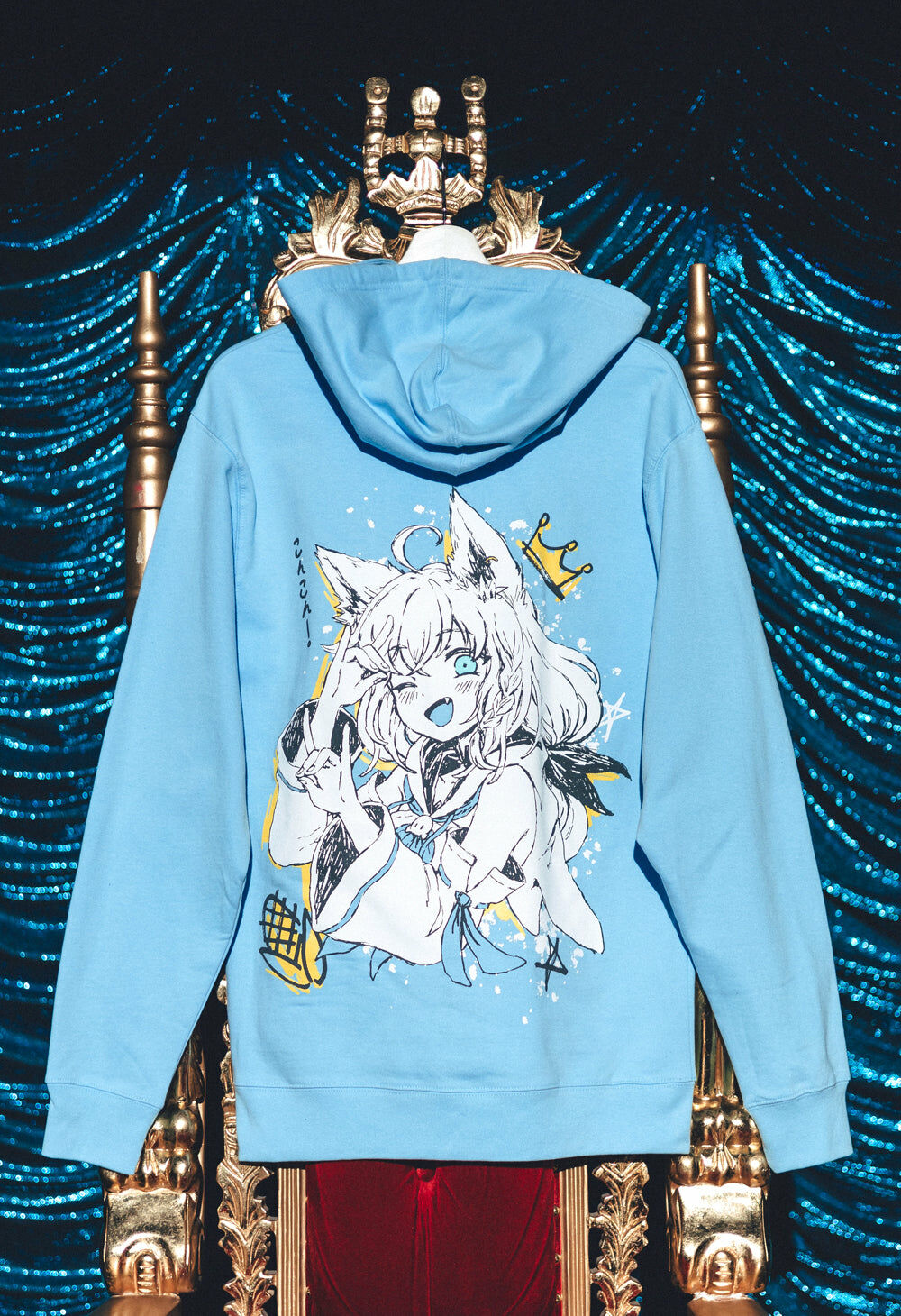 「官方現貨」Hololive GAMER X OMOCAT - SHIRAKAMI FUBUKI Hoodie