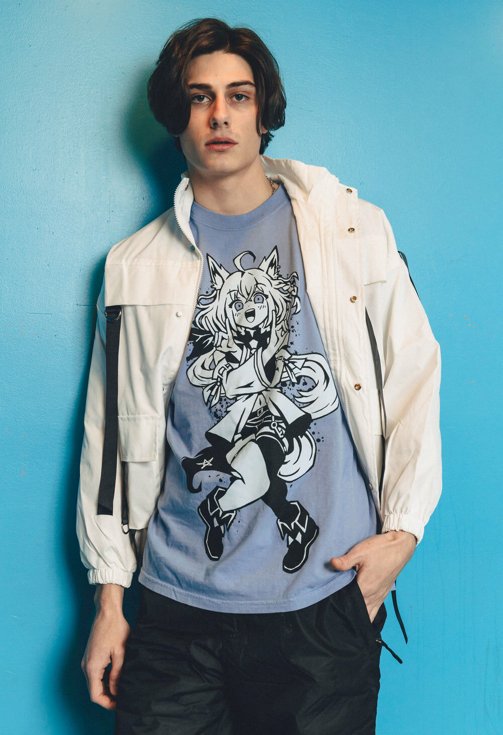 「官方代購」Hololive GAMER X OMOCAT - SHIRAKAMI FUBUKI T-Shirt