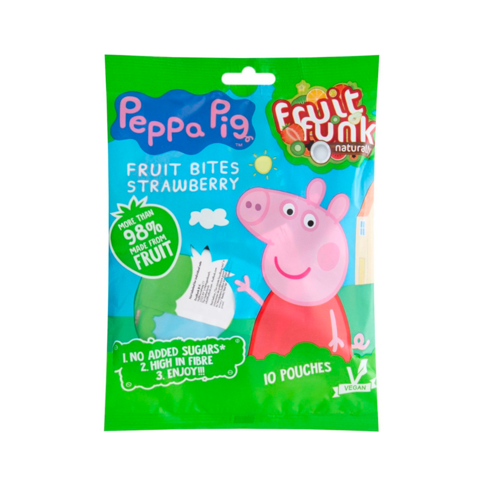 Peppa Pig 全素無添加糖草莓水果粒 10x10g （12個月或以上嬰幼兒小食）(92902)