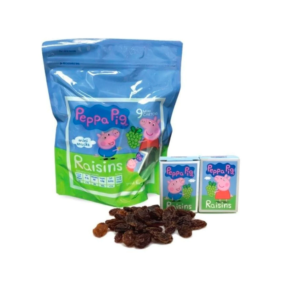 Peppa Pig Vegan No Added Sugar Raisins 9x14g (Doy Bag) （kids snacks for 12+ months）（92903）