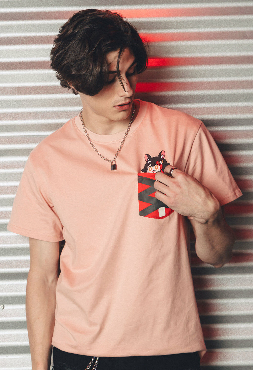 「官方代購」Hololive GAMER X OMOCAT - OOKAMI MIO Pocket T-Shirt