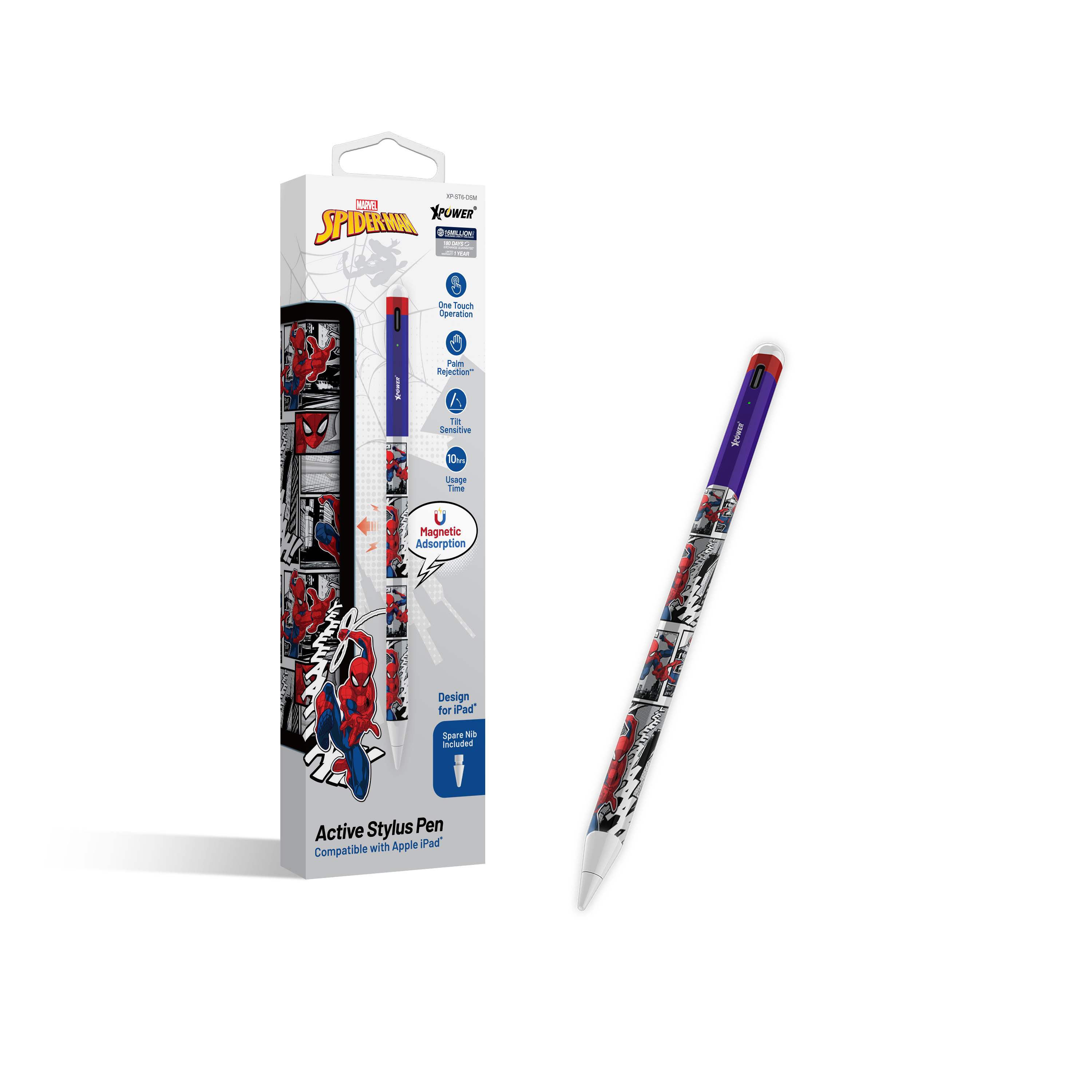 蜘蛛俠系列 ST6 磁吸主動式觸控筆Apple iPad適用