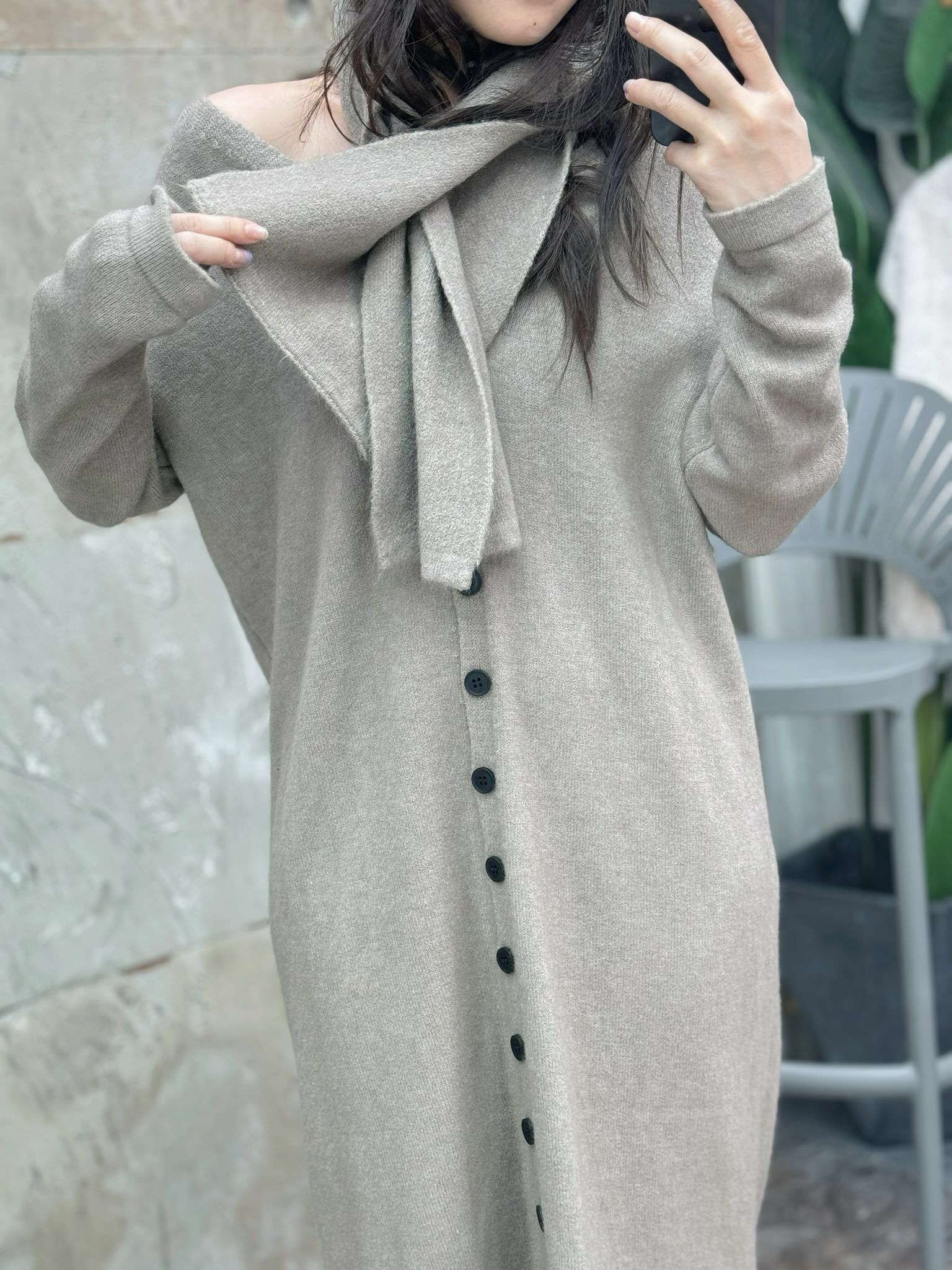 OP#5573 🤍冬日書卷裙外套