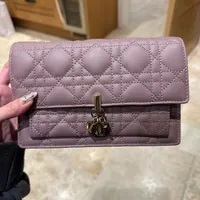 [S] DIOR WOMEN SLG MISS DIOR POUCH LAMBSKIN,PURPLE, SDD31 (SDD31)