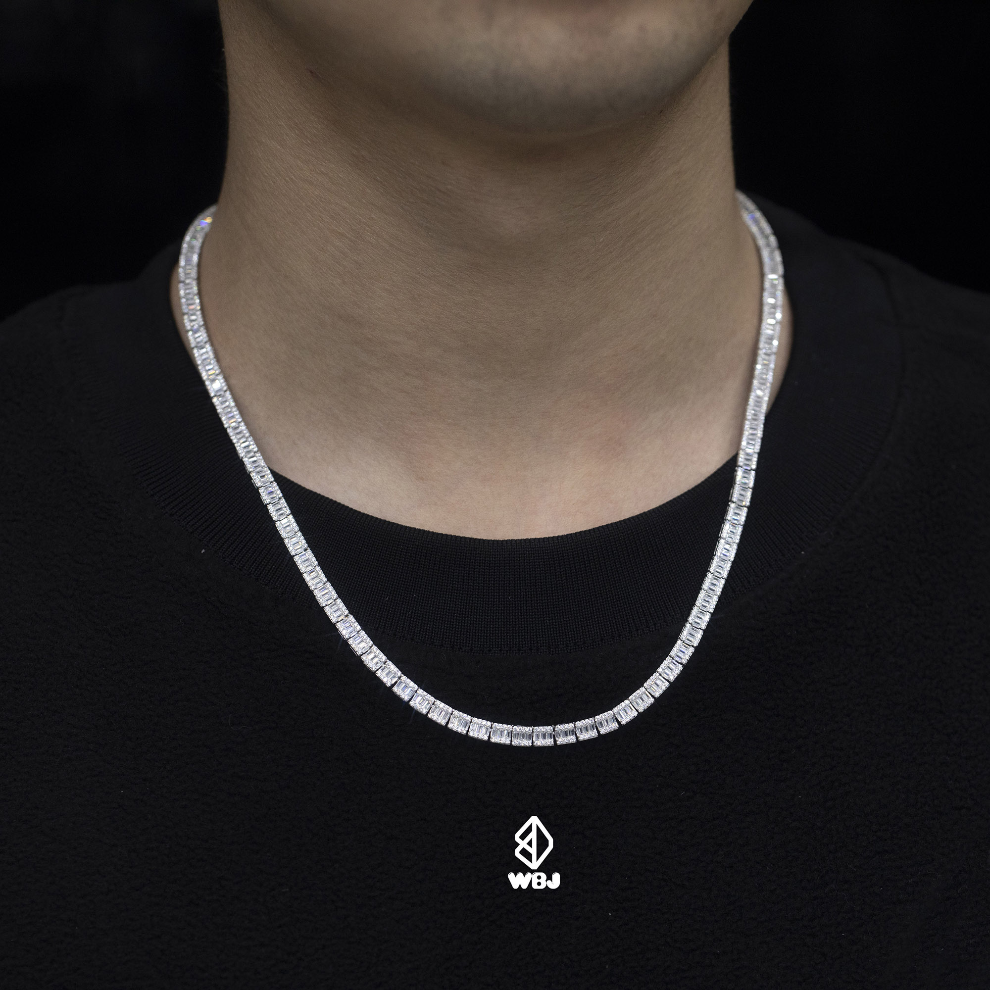 4.5mm 拼鑲Ｔ方項鍊