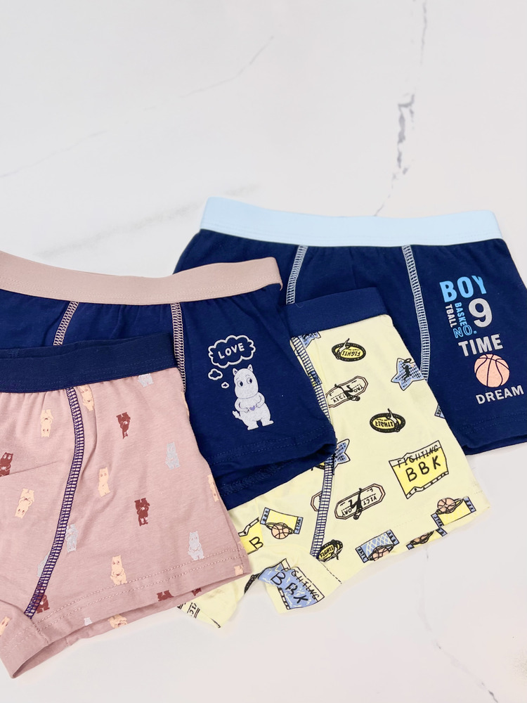 『2XL=身高125-135cm 體重24-29kg』男寶四入組籃球x嚕嚕米四角褲